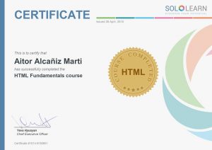 Aitor Alcaniz HTML5 Certificate